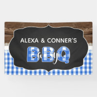 Baby Q Baby Shower Banner - Dark Blue