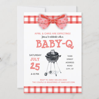 BABY-Q Baby Shower Barbeque BarbecueInvitation Invitation