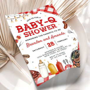Baby-Q Baby Shower Invitation, Baby Q Backyard Cou Invitation