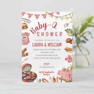 Baby-Q Baby Shower Invite Backyard BBQ Theme