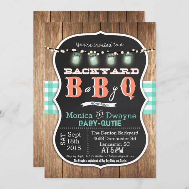 Baby Q BabyQ Couples Shower BBQ Invitation (Front/Back)