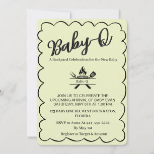 Baby-Q Backyard Baby Shower   BBQ Baby  Invitation