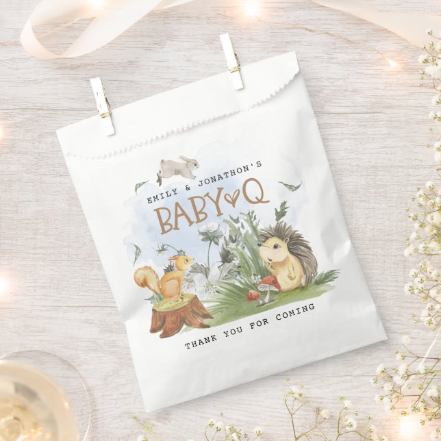 Baby Q Backyard Baby Shower Woodland Thank You  Favour Bags (Clipped)