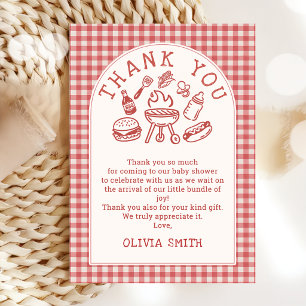 Baby Q Backyard BBQ Baby Shower Thank You Card