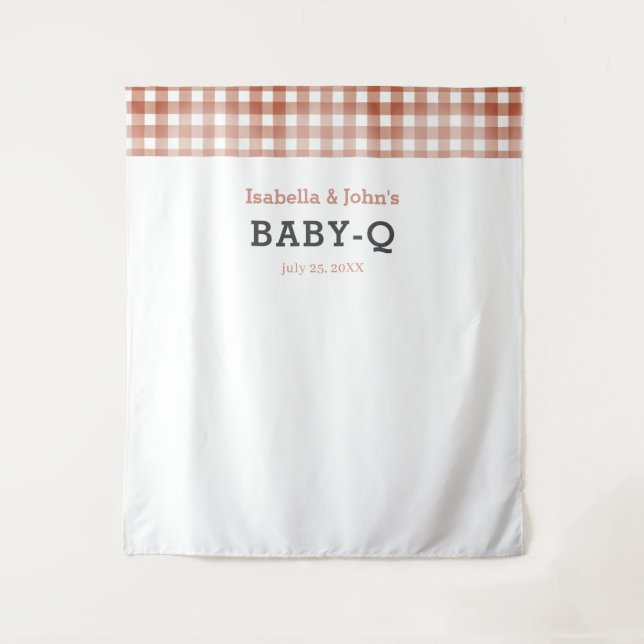 Baby Q Barbecue Baby Shower Backdrop Tapestry (Front)