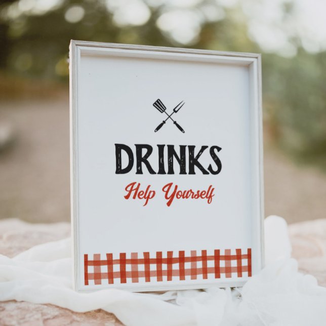 Baby Q Barbecue Baby Shower Drinks Sign (Creator Uploaded)