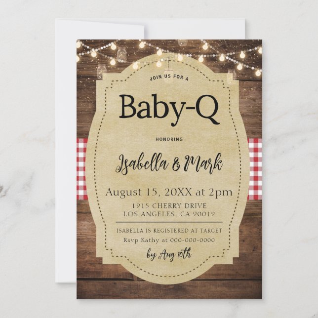 Baby-Q Barbecue Baby Shower Invitation (Front)