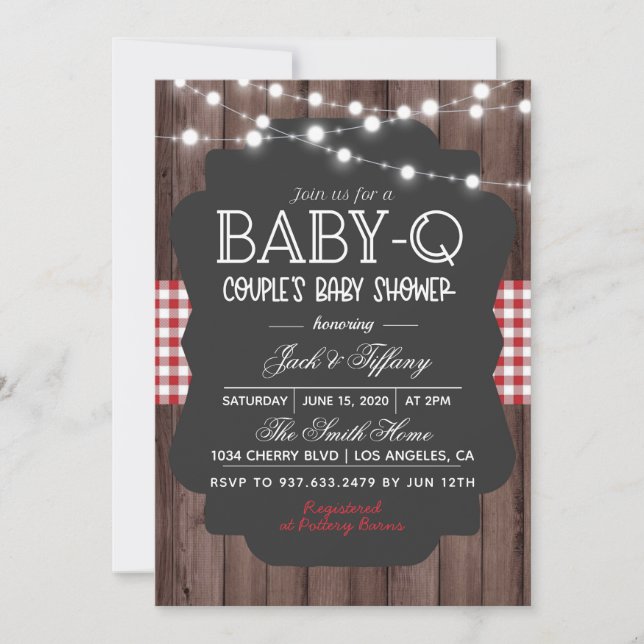 Baby-Q Barbecue Baby Shower Invitation (Front)