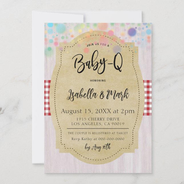 Baby-Q Barbecue Baby Shower Invitation (Front)