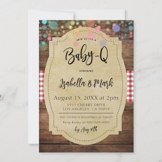 Baby-Q Barbecue Baby Shower Invitation (Front)