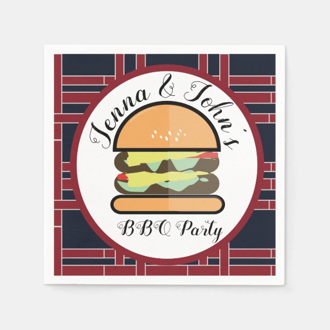 Baby Q Barbecue BBQ Party Birthday Baby Shower Napkin (Front)
