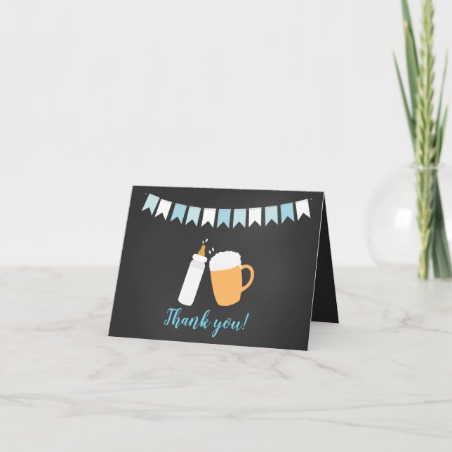 Baby Q Barbecue Co Ed Baby Shower Thank you note Card (Front)