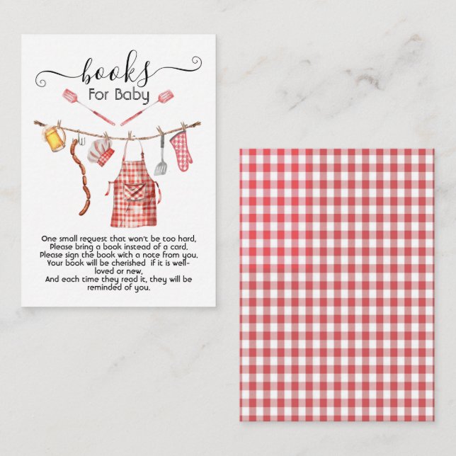 Baby-Q barbecue Couples Books for Baby card (Front/Back)