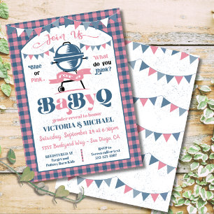 Baby Q Barbecue Gender Reveal Shower Invitation