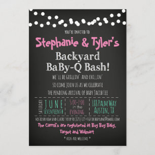 BaBy-Q BBQ Baby Girl Shower Invitation Book Card