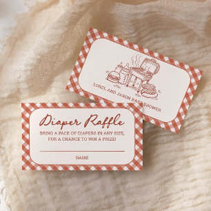 Baby Q BBQ Baby Shower Diaper Raffle Enclosure Card