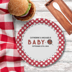 Baby-Q BBQ Barbecue Baby Shower Paper Plate