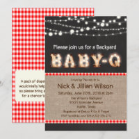 Baby Q BBQ Chalkboard Baby Shower Invitation