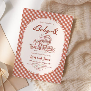 Baby Q BBQ Cookout Couples Baby Shower Invitation