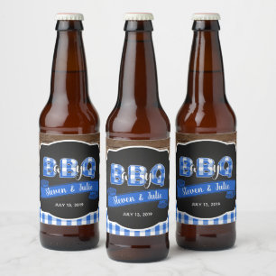 Baby Q Beer Bottle Label - Blue