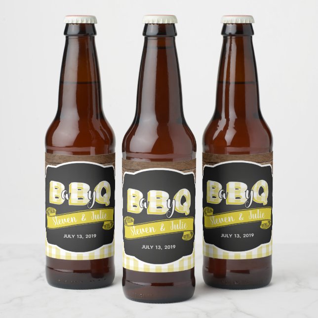Baby Q Beer Bottle Label - Yellow (Bottles)