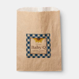 Baby Q Blue Gingham and Sunflower Favour Bags