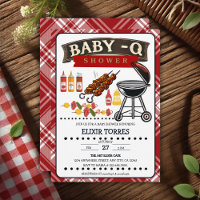 Baby-Q Chequered Red & Black Grill Baby Shower