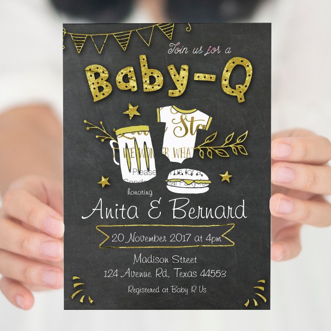 Baby Q Coed baby shower invitation (Creator Uploaded)