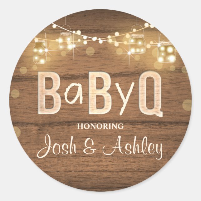 Baby Q Coed BBQ Baby Shower Envelope Seal Sticker (Front)