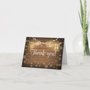 Baby Q Coed BBQ Baby Shower Thank You Card Rustic