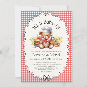 Baby-Q Couples BBQ Picnic Baby Shower Invitation