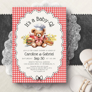 Baby-Q Couples BBQ Picnic Baby Shower Invitation