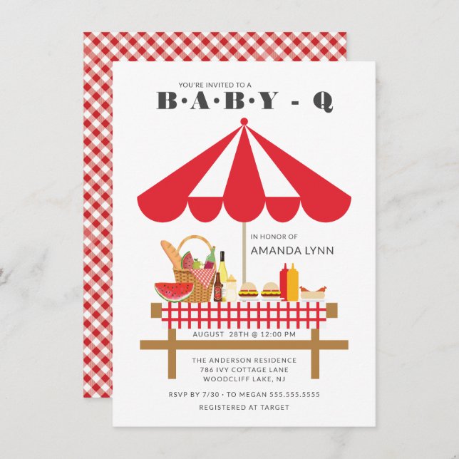 Baby Q Neutral Baby Shower  Invitation (Front/Back)
