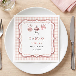 Baby Q Pink Gingham Grill & Clothesline Napkin