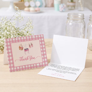 Baby Q Pink Grill Clothesline BBQ Thank You Card