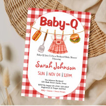 Baby-Q Red Gingham Clothesline Girl Baby Shower