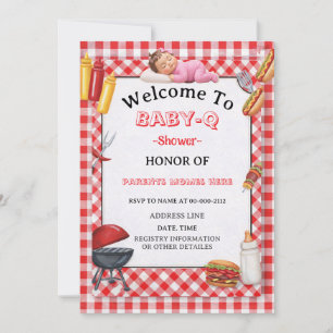 Baby-Q Shower Invitation & BBQ Couples Shower