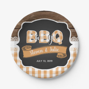 Baby Q Shower Paper Plate - Orange