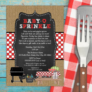 Baby Q Sprinkle, BBQ Baby Sprinkle Shower, babyq Invitation