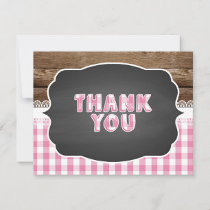 Baby Q Thank You Card - Pink