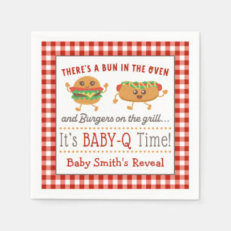BABY-Q themed gender reveal napkins