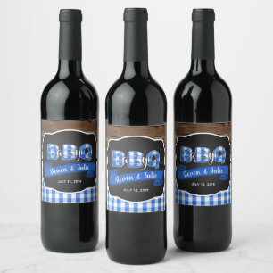 Baby Q Wine Bottle Label - Blue
