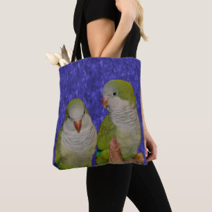 Baby Quaker Parrot Pair Animal Tote Bag