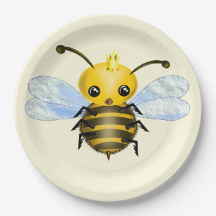 Baby Queen Bee Paper Plates - Customisable