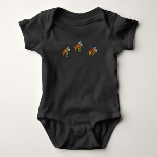 Baby Quilt Dala Horses Bodysuit