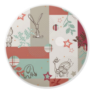 Baby Quilt Pattern 2 Ceramic Knob
