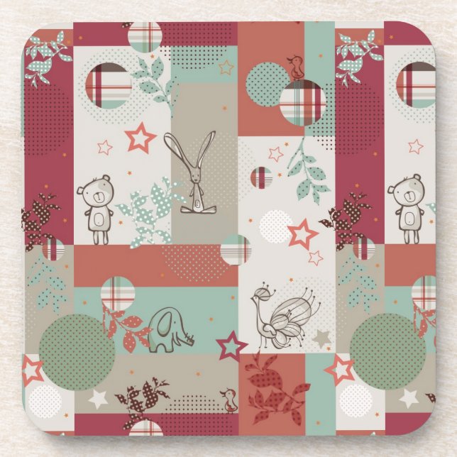 Baby Quilt Pattern 2 Coaster (Front)