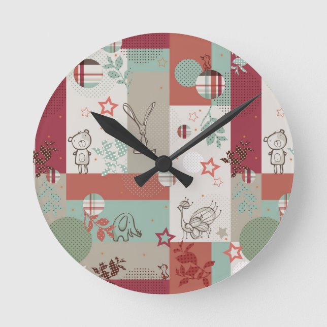 Baby Quilt Pattern 2 Round Clock (Front)