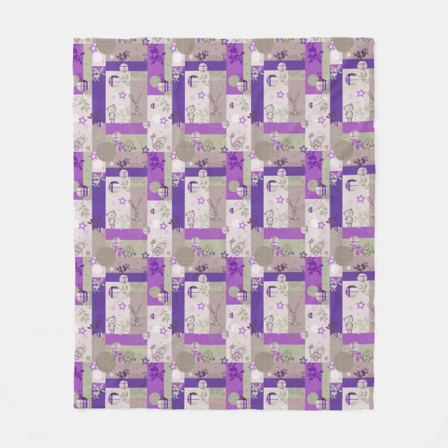 Baby Quilt Pattern Fleece Blanket (Front)