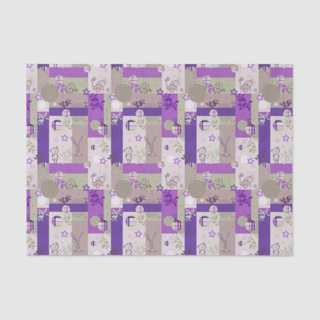 Baby Quilt Pattern Tissue Paper (Front)